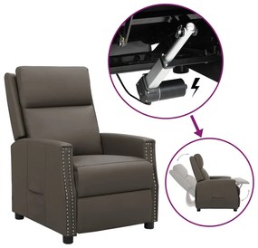 vidaXL Poltrona elevatória couro artificial cinzento