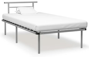 vidaXL Estrutura de cama 100x200 cm metal cinzento