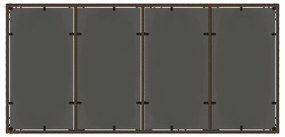 Mesa de jardim com tampo de vidro 190x90x75 cm vime PE castanho