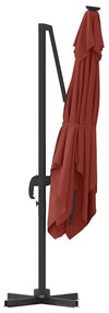 Guarda-Sol Cantilever Roma Terracota 286x285x265 cm em Alumínio