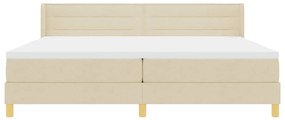 Cama Box com Colchão , Creme, 200 x 200 cm, Têxtil.