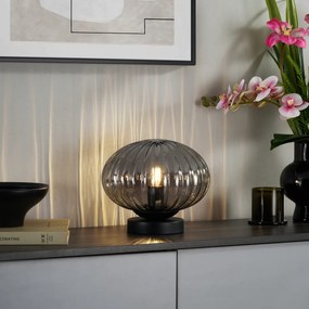 Candeeiro de Mesa Design Preto com Vidro Fumado - Mochi