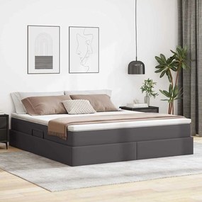 vidaXL Cama com arrumação e colchão com colchão Cinzeto 180 x 200 cm