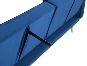 Sofá-cama em veludo azul marinho VISNES Beliani