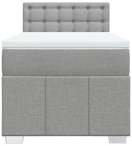Cama com molas/colchão 100x200 cm tecido cinzento-claro