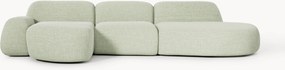 Sofá de canto modular em bouclé com chaise longue Wolke (4 lugares)