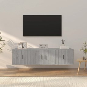 vidaXL Conjunto móveis de TV 3 pcs madeira processada sonoma cinza