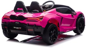 Carro elétrico para Crianças 2 Lugares Lamborghini Revuelto XL STRONG 24V, Rodas AR bombeado, Assento Couro ecológico Rosa