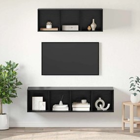 vidaXL Conjunto de Estantes para TV 2 pcs Carvalho preto