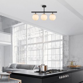 Chandelier Atmaca – Preto e Creme – 60 x 15 cm