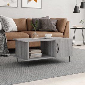 Mesa de centro 90x50x40 cm derivados de madeira cinzento sonoma