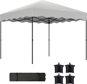 Outsunny Tenda Dobrável Pop UP 3x3 m Eventos Proteção UV50+ Altura Ajustável Bolsa Transporte Fácil Montagem Branco | Aosom Portugal