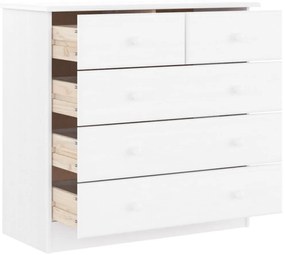 Cómoda ALTA 77x35x73 cm madeira de pinho maciça branco