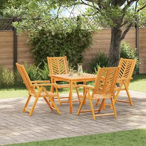vidaXL Cadeiras de Jardim Reclináveis 4 pcs Madeira Sólida de Acácia