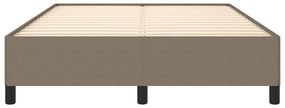 Cama sem colchão 140x190 cm tecido castanho-acinzentado