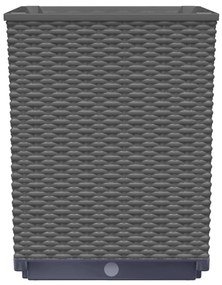 Vasos/floreiras 4 pcs 30x30x37 cm polipropileno preto