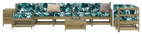 10 pcs conjunto sofás jardim madeira de pinho impregnada