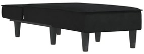 Chaise longue veludo preto