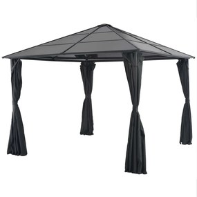 vidaXL Gazebo com cortinas Alumínio 3x3 m preto