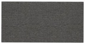 Painel de parede 12 pcs 30x15 cm tecido 0,54 m² cinza-escuro