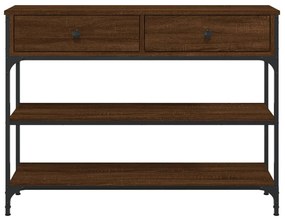 Mesa consola 100x25x75 cm derivados madeira carvalho castanho