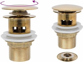 vidaXL Válvula escoam. c/ função antitransbordo 6,4x6,4x9,1 cm dourado