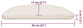 Tapetes de escada 20 pcs 56x17x3 cm branco