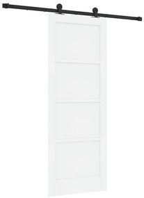 Porta deslizante vidaXL com conjunto de hardware branca 78x202 cm made