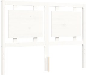 Cama sem colchão 140x200 cm madeira de pinho maciça branco