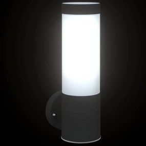 Luzes de Parede Externas vidaXL 2 pcs Aço Inoxidável Preto IP44