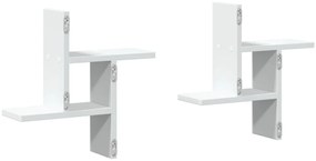 Prateleiras de parede 2 pcs 38x12x38cm derivados madeira branco