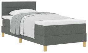 Cama Box Spring com Colchão Cinza Escuro 90x190 cm Tecido