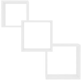Prateleiras de parede cubos 68x15x68 cm contraplacado branco