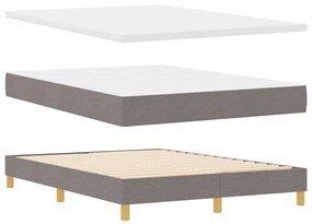 Cama Box Spring com Colchão e LED Taupe 140x200 cm Tecido