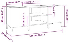 Armário para discos 121x38x48 cm derivados de madeira branco