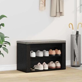 vidaXL Rack de Sapatos com prateleira Carvalho preto 75 x 35 x 45 cm