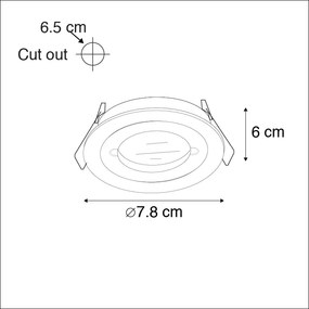 LED Foco de encastrar preto moderno WiFi GU10 IP54 - XENA Round Moderno