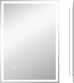 HOMCOM Espelho de casa de banho Espelho para casa de banho Espelho de parede LED´s. Interruptor tátil, Branco | Aosom Portugal