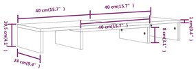 Suporte para Monitor em Madeira de Pinho de 80 cm - Branco