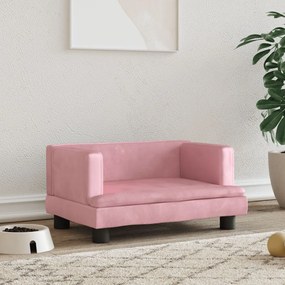 vidaXL Cama para cães 60x40x30 cm veludo rosa