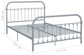 Estrutura de cama 160x200 cm metal cinzento