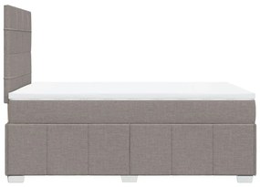 Cama boxspring c/ colchão 120x190cm tecido castanho-acinzentado