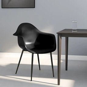 vidaXL Cadeira de jantar PP preto