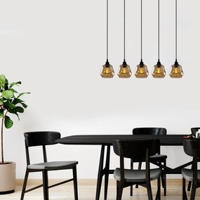Candeeiro de Teto Chandelier Gold – Dourado e Preto – 85 x 15 cm