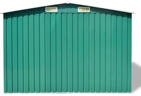 Abrigo de jardim metal verde 257x205x178 cm