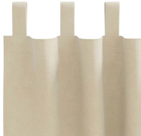 Cortinas Blackout vidaXL com Laços de Suspensão 2 pcs Veludo Creme