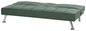Sofá-cama de 3 lugares em tecido verde ROXEN Beliani