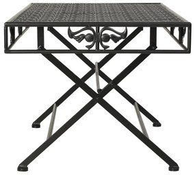 Mesa de centro dobrável estilo vintage metal 100x50x45 cm preto