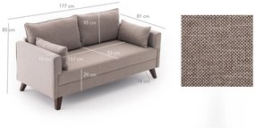 Sofá de 2 Lugares Bella – Creme – 177x85x81 cm