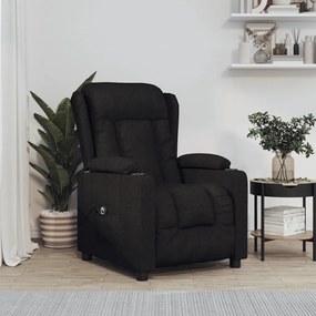 vidaXL Poltrona elétrica reclinável tecido preto